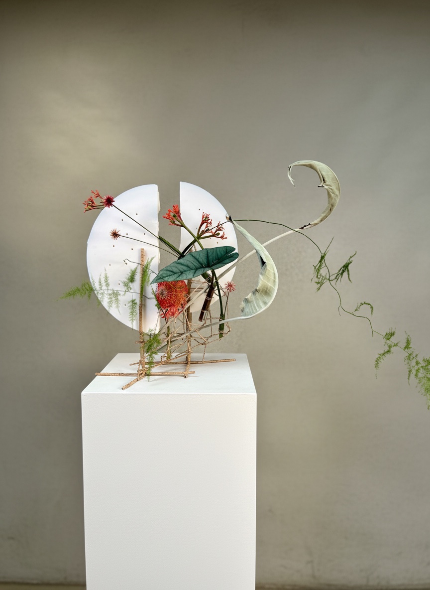 Wax Disc Study, a sculptural botanical work by Keith Stanley