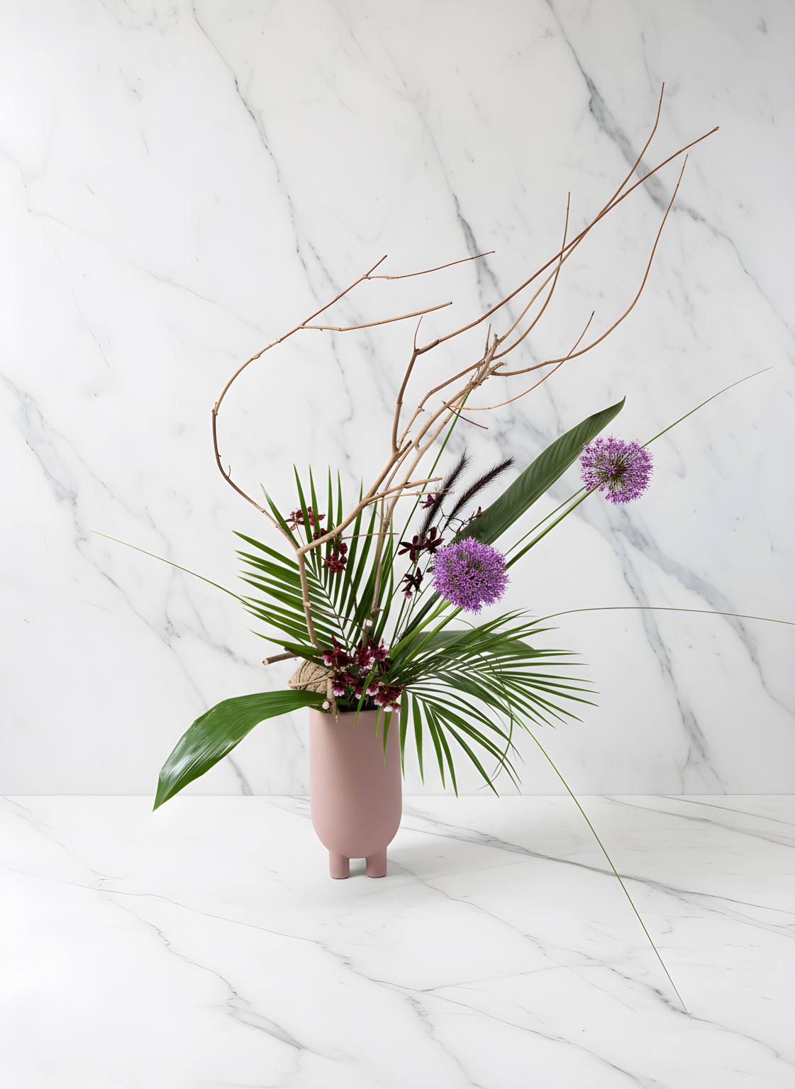 Hand-Tied Displacement Bouquet Study, a sculptural botanical work by Keith Stanley