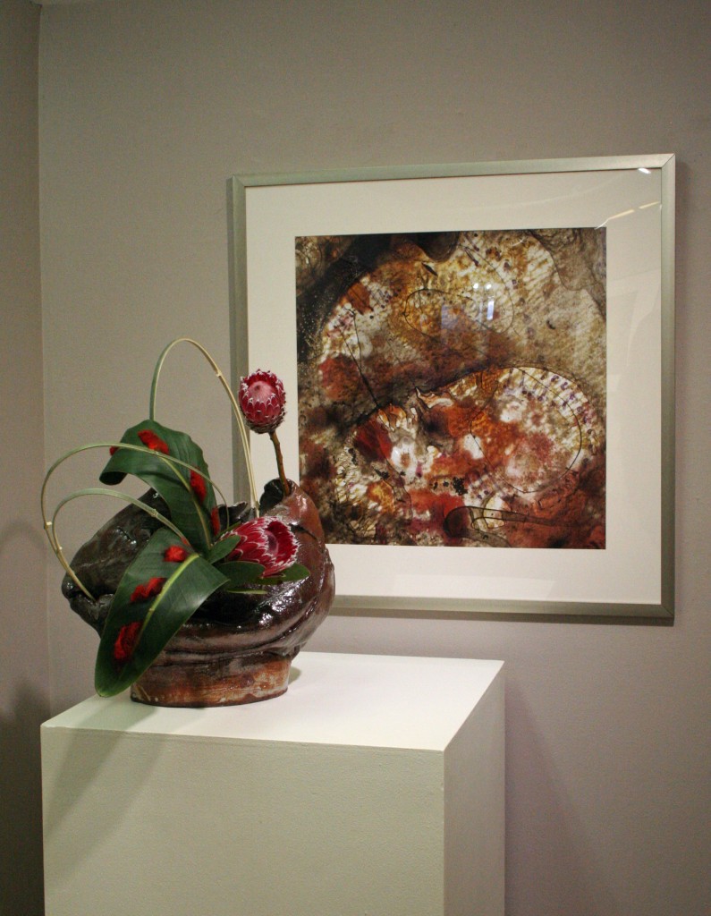 Ceramic container by Carla Amerau, framed photography by Erin Tetterton